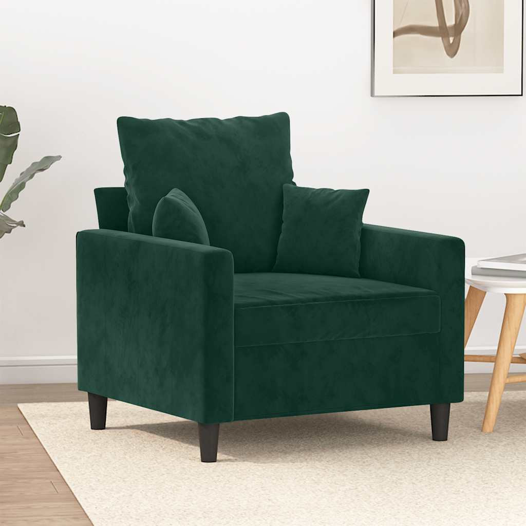 vidaXL Sessel Dunkelgrün 60 cm Samt