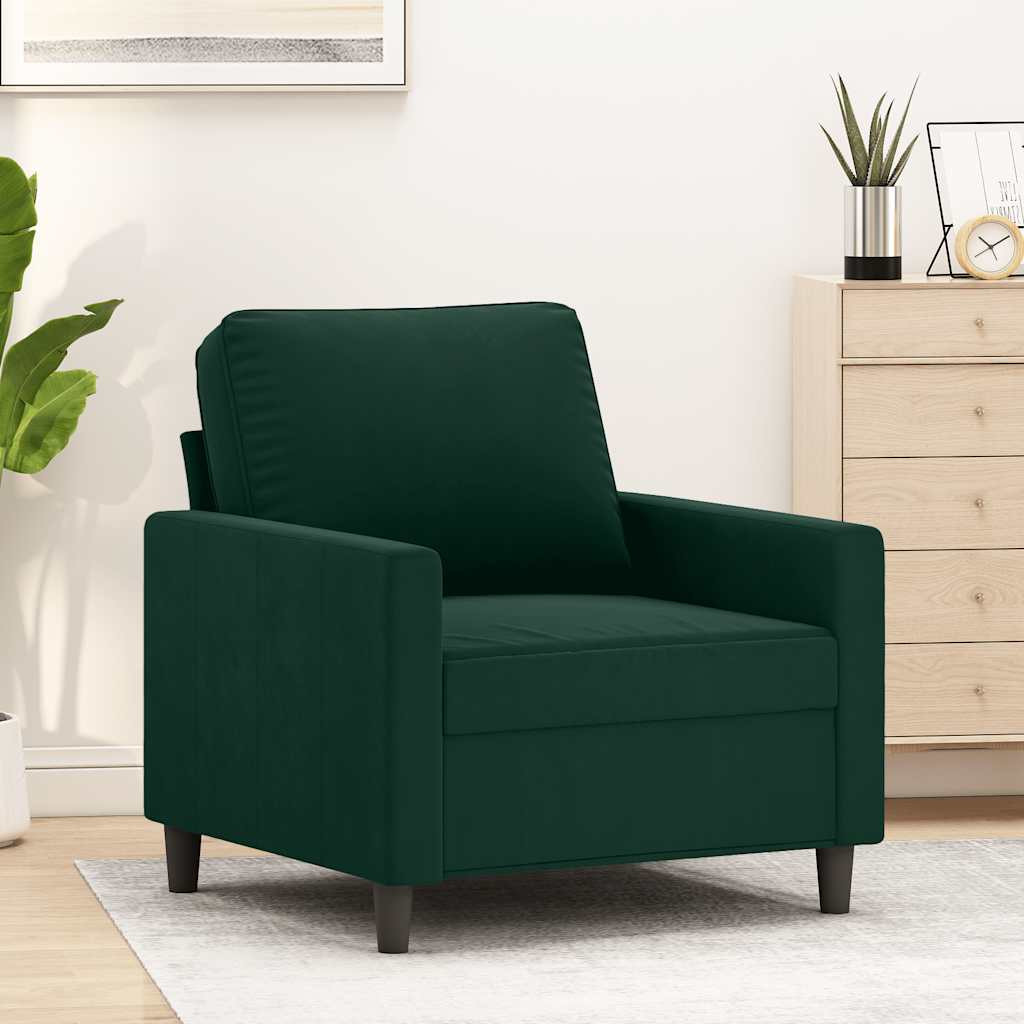 vidaXL Sessel Dunkelgrün 60 cm Samt