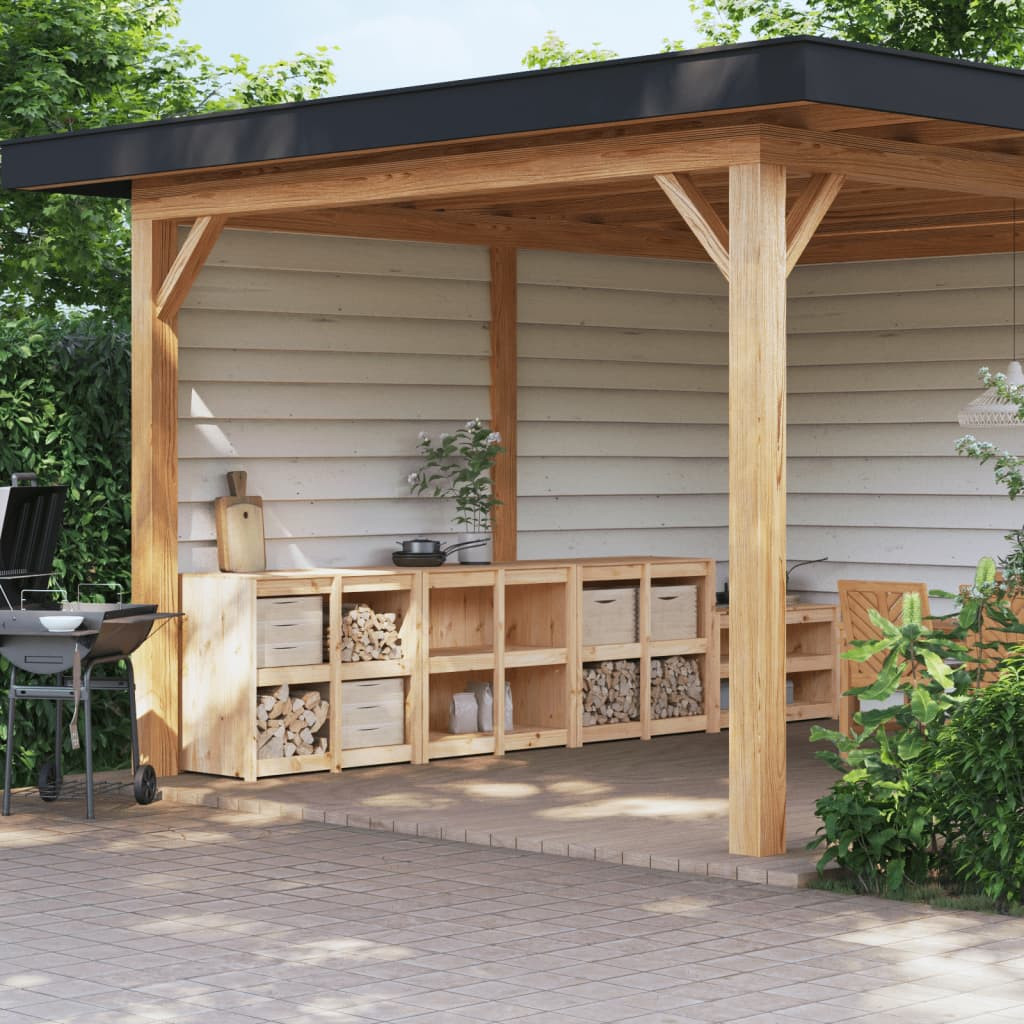 vidaXL Outdoor-Küchenschränke MEPPEL 3 Stk. Massivholz Kiefer