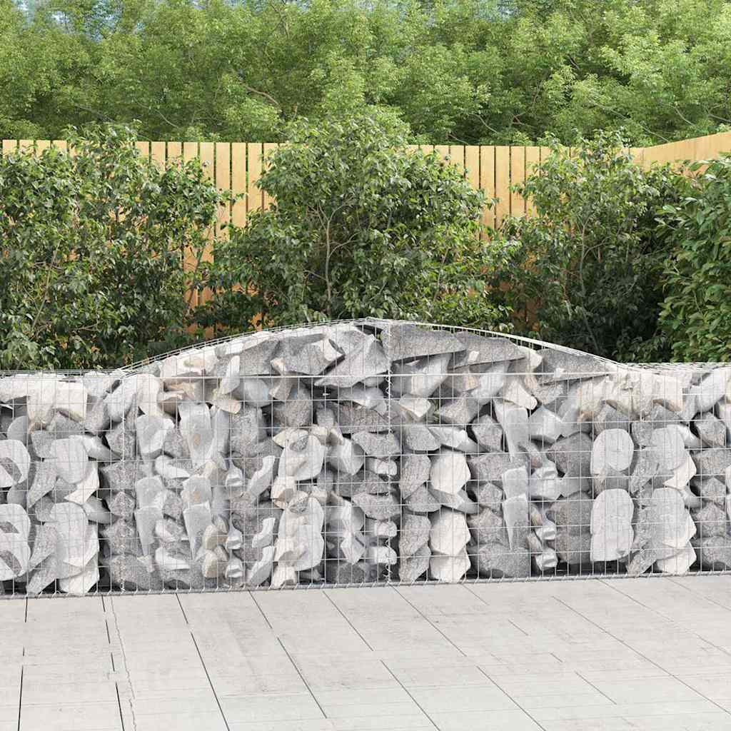 vidaXL Gabionen mit Hochbogen 15 Stk. 400x50x80/100cm Verzinktes Eisen