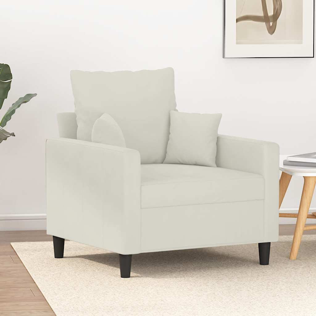 vidaXL Sessel Creme 60 cm Samt