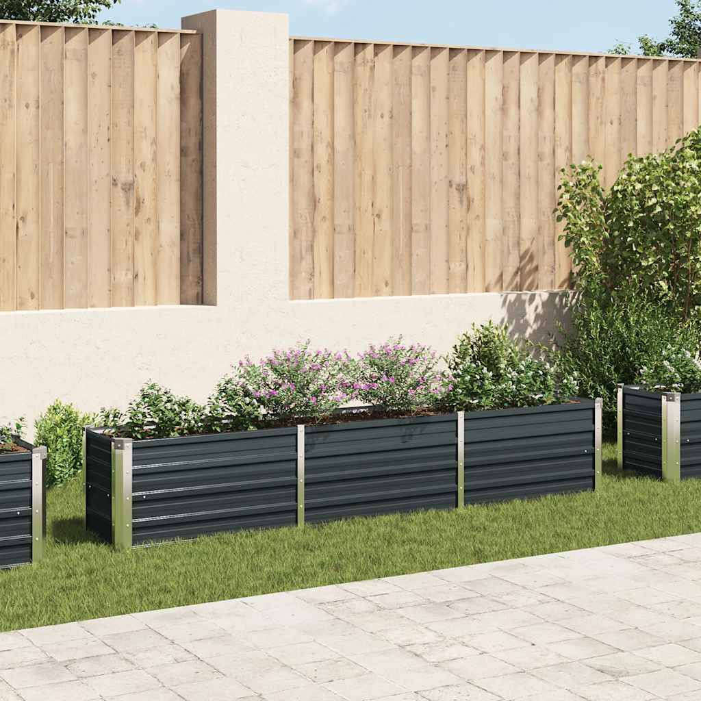 vidaXL Garten-Hochbeet Verzinkter Stahl 240×40×45 cm Anthrazit