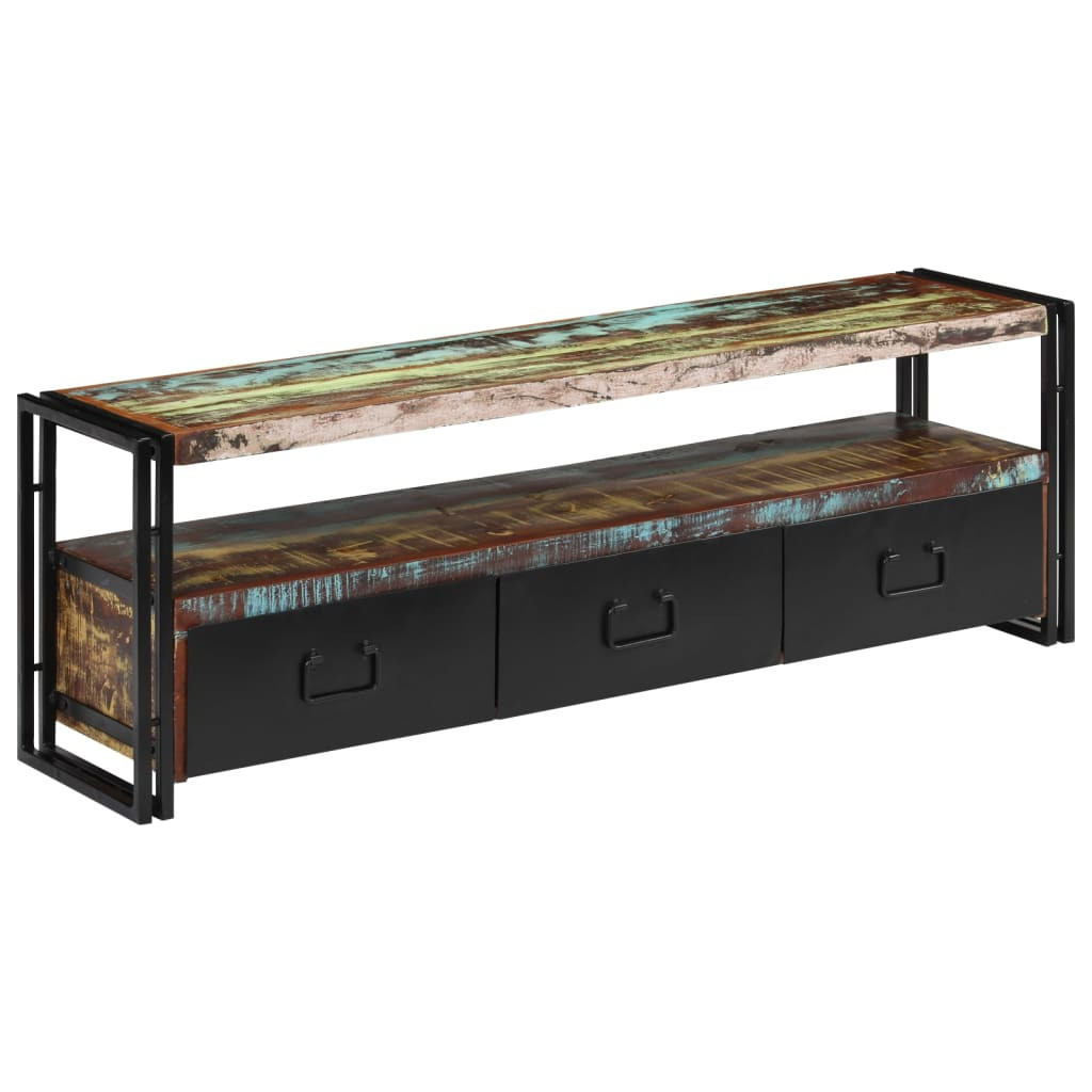 vidaXL TV-Schrank Altholz Massiv 120x30x40 cm