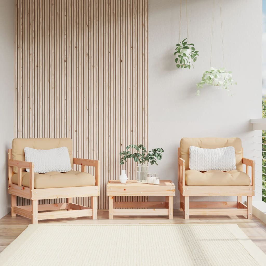 vidaXL Gartenstühle 2 Stk. Massivholz Kiefer