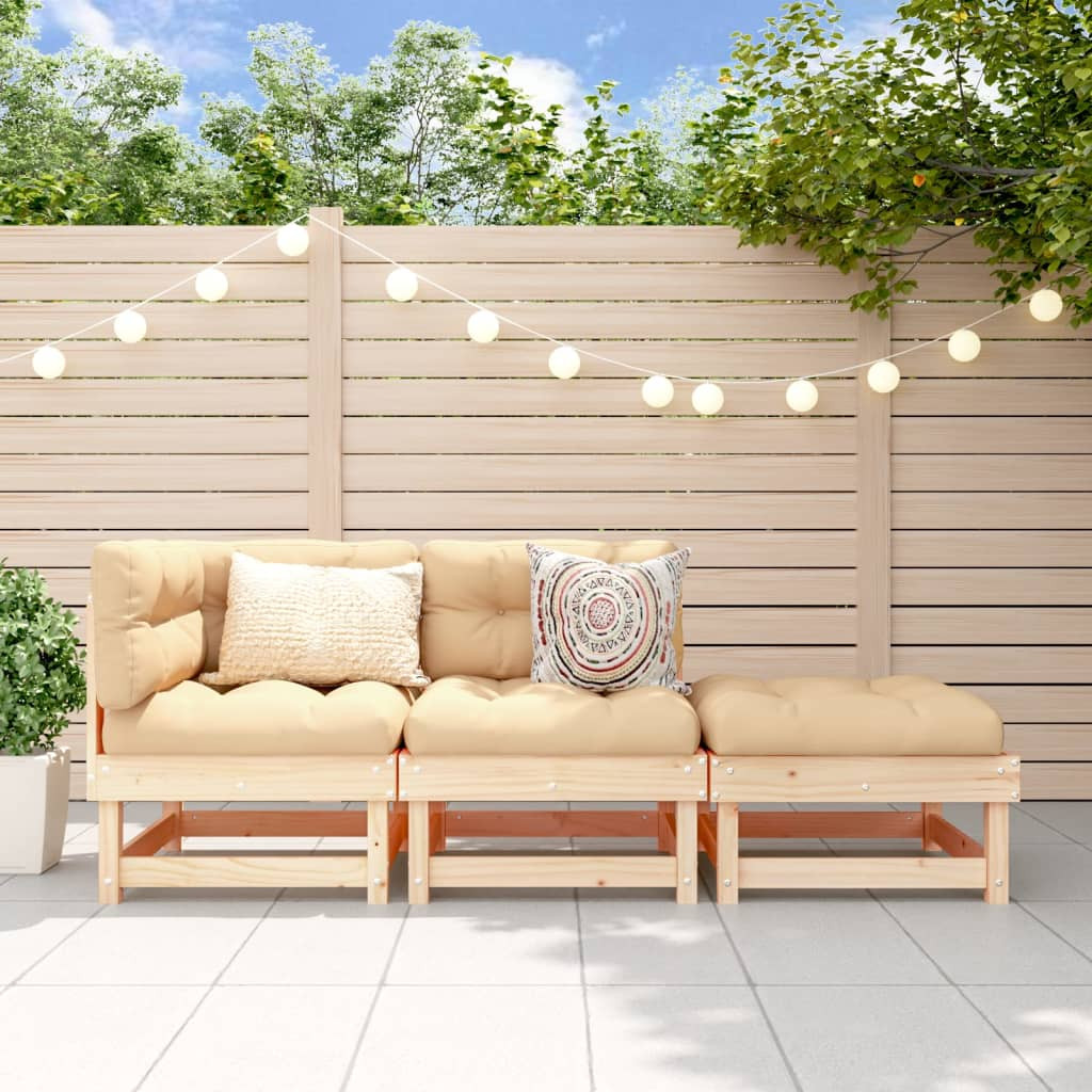 vidaXL 3-tlg. Garten-Lounge-Set Massivholz Kiefer