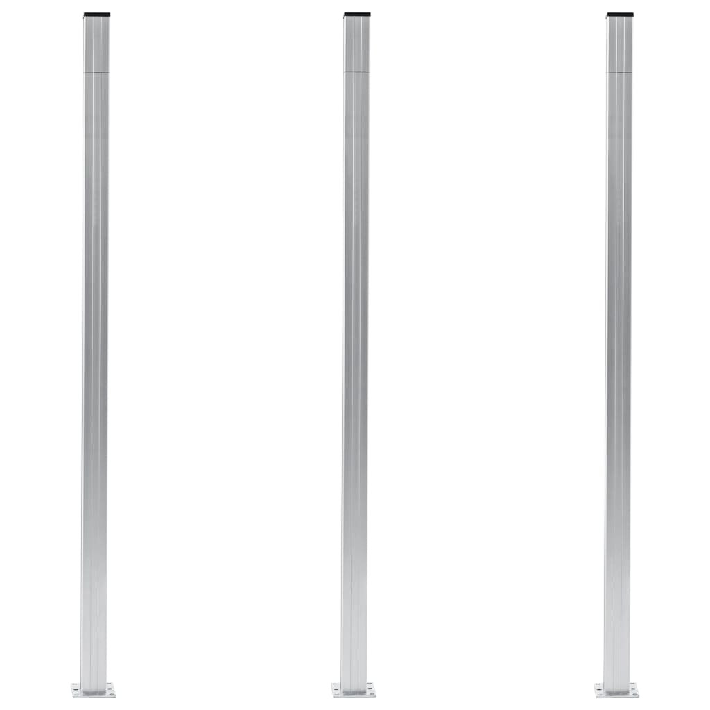 vidaXL Zaunpfosten 3 Stk. Aluminium 185 cm