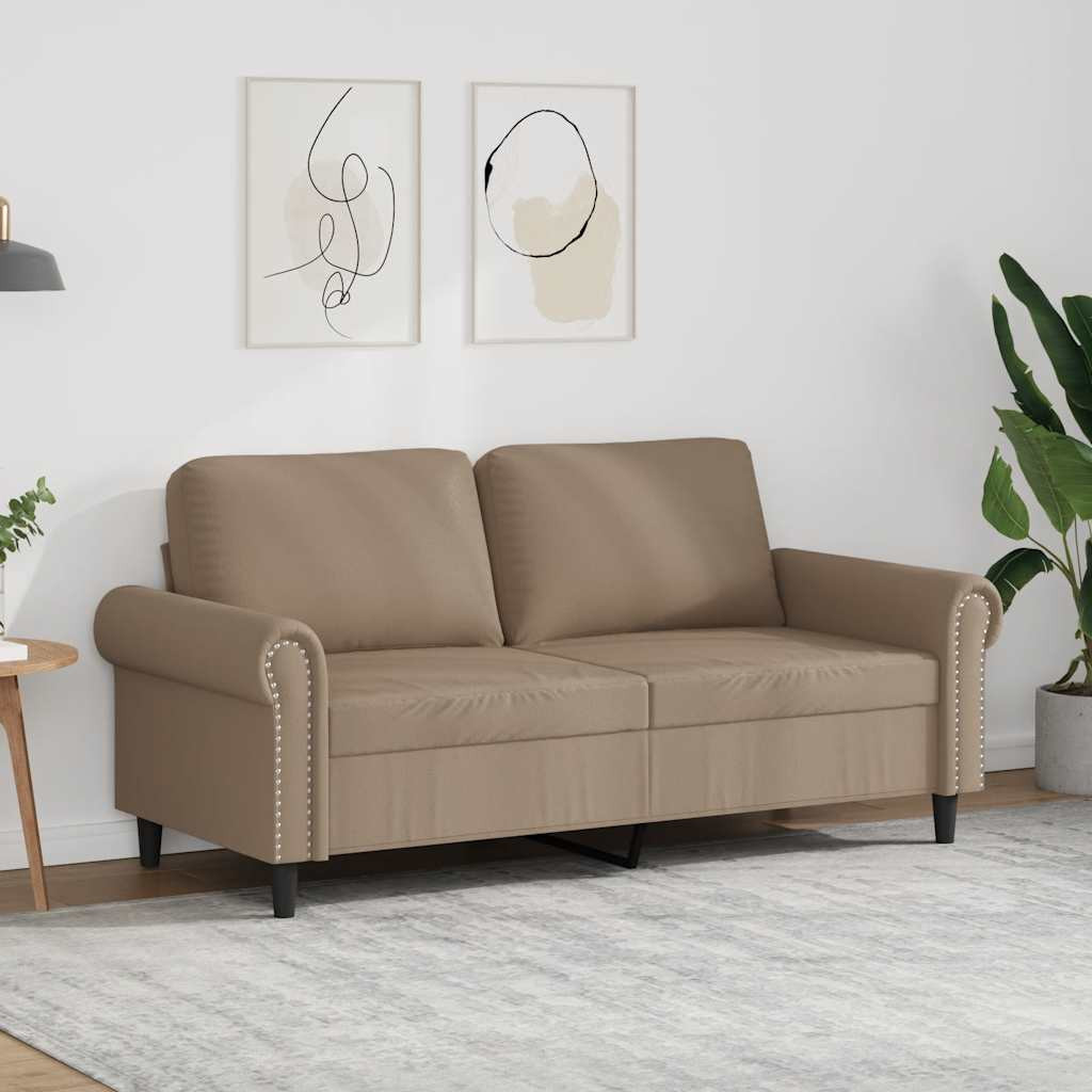 vidaXL 2-Sitzer-Sofa Cappuccino-Braun 140 cm Kunstleder