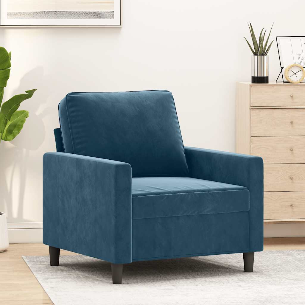 vidaXL Sessel Blau 60 cm Samt