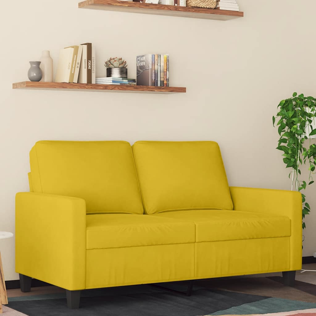 vidaXL 2-Sitzer-Sofa Gelb 120 cm Samt