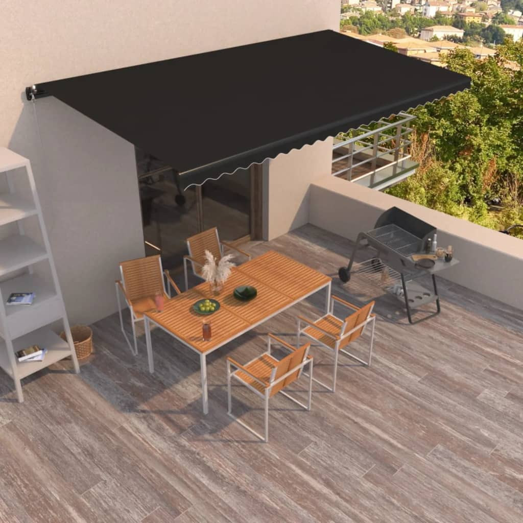vidaXL Markise Manuell Einziehbar 600x350 cm Anthrazit