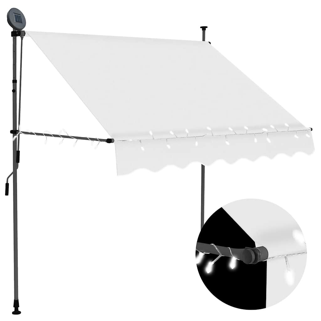 vidaXL Einziehbare Markise Handbetrieben mit LED 100 cm Creme