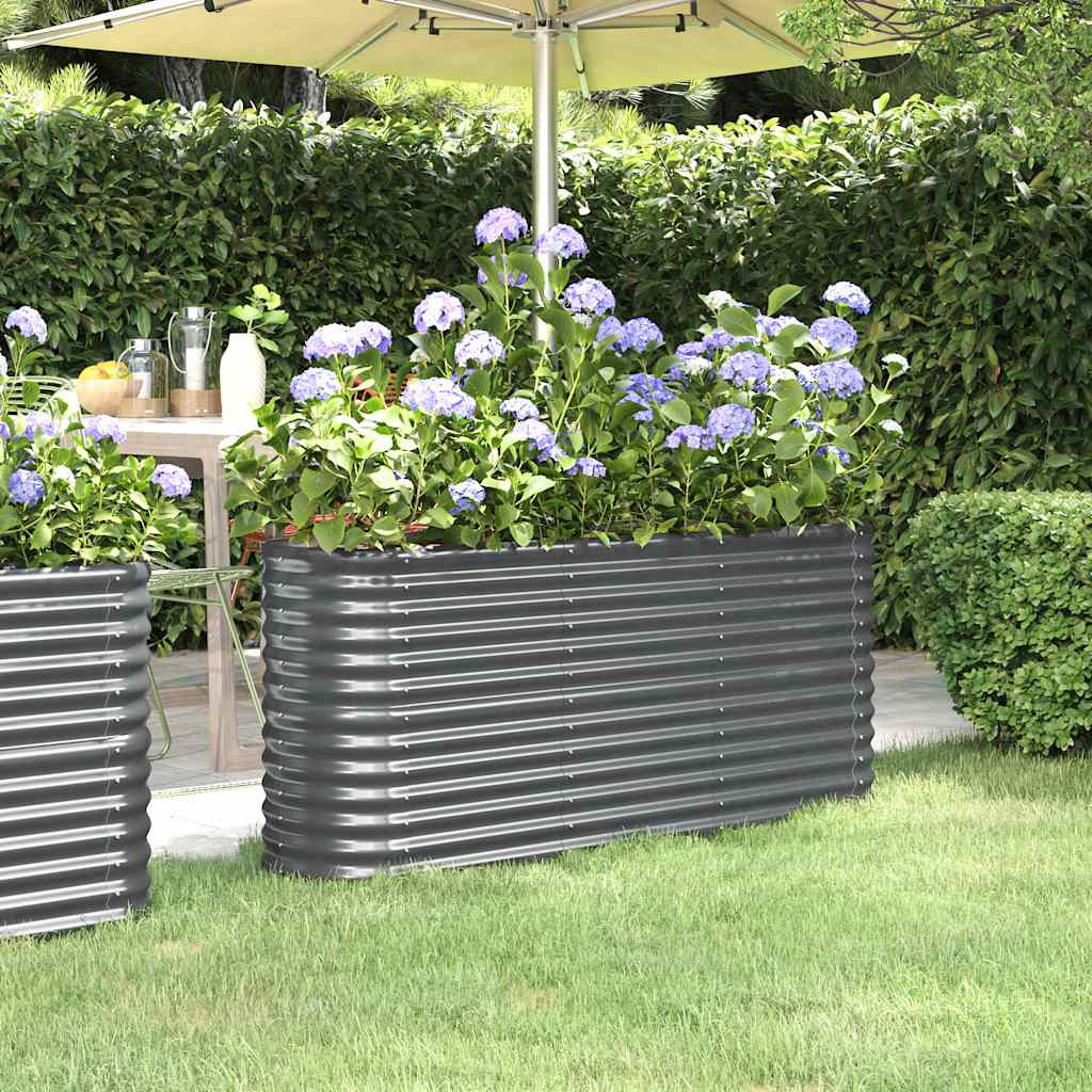 vidaXL Hochbeet Verzinkter Stahl 152x40x68 cm Anthrazit