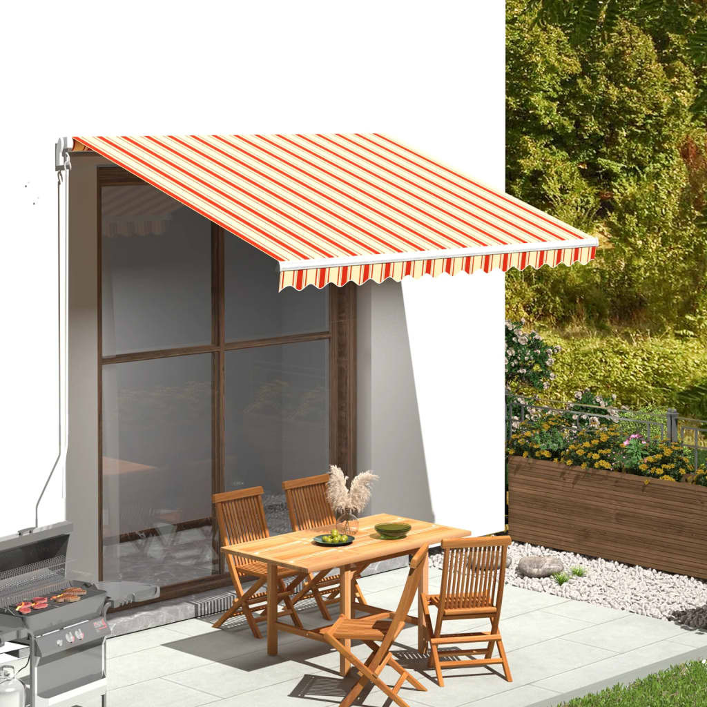 vidaXL Ersatzstoff für Markise Gelb und Orange 3,5x2,5 m Polyester