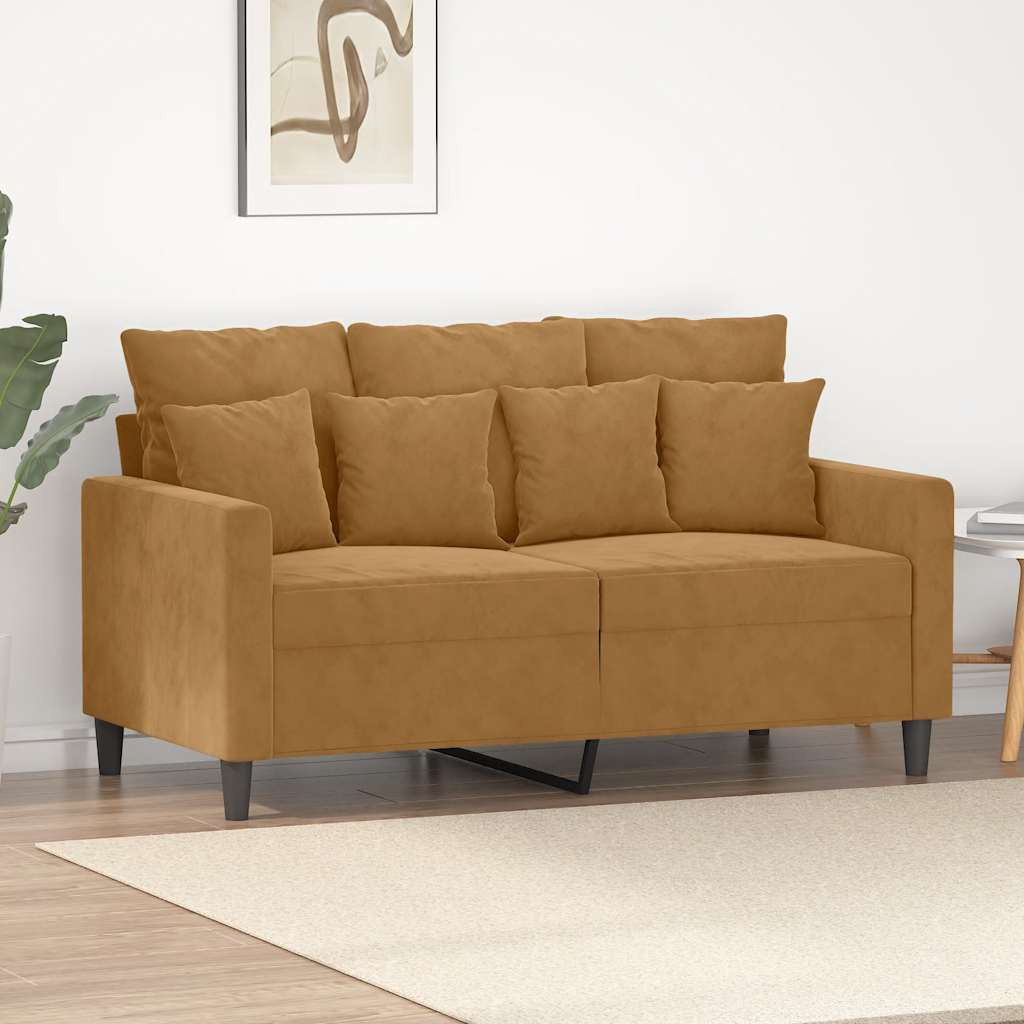 vidaXL 2-Sitzer-Sofa Braun 120 cm Samt