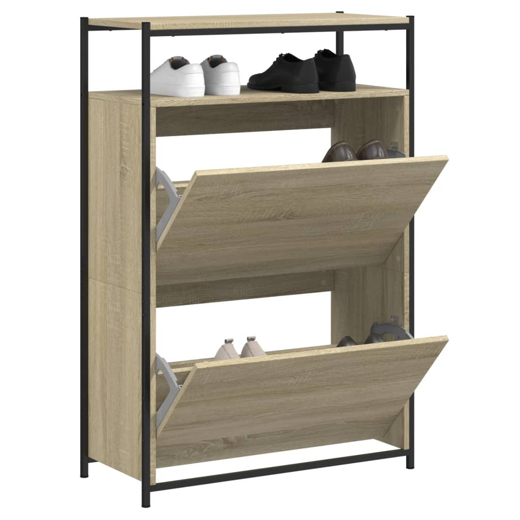 vidaXL Schuhschrank Sonoma-Eiche 75x34x112 cm Holzwerkstoff