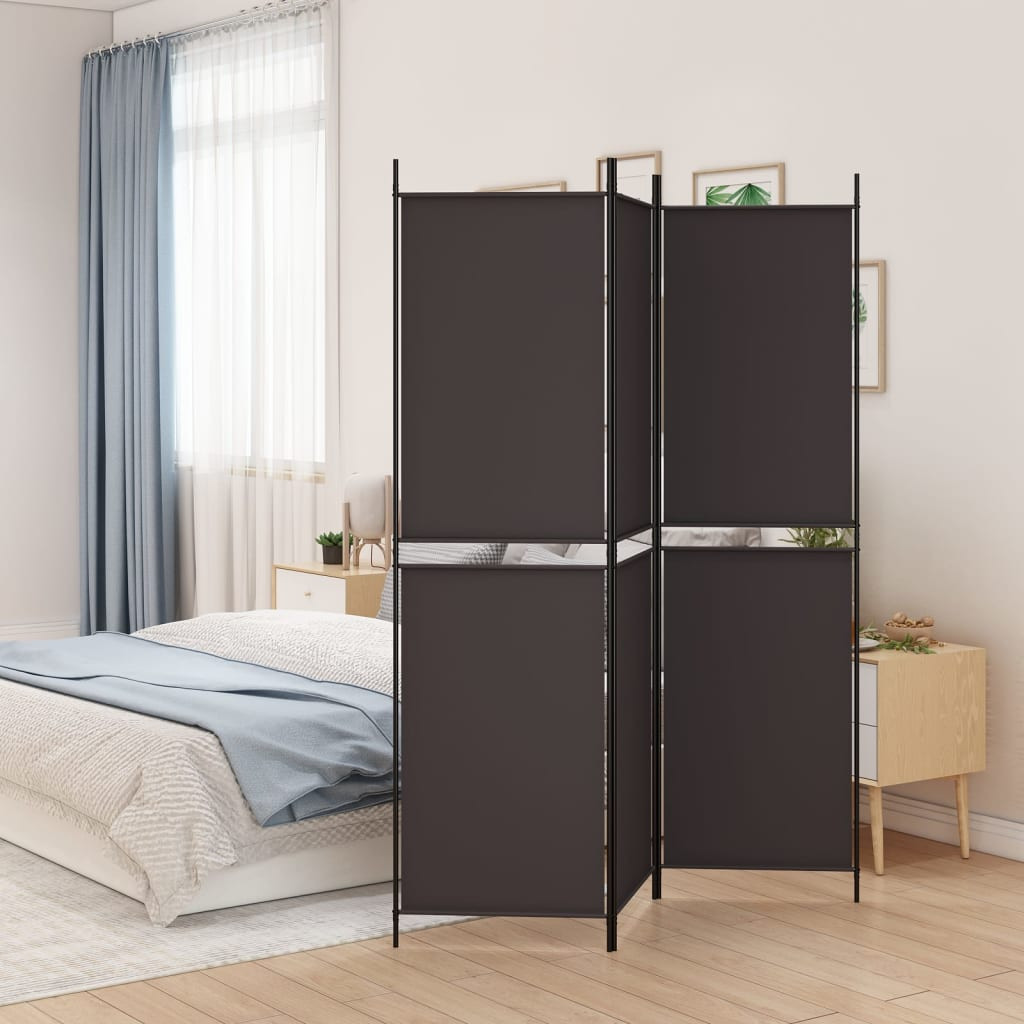 vidaXL 3-tlg. Paravent Braun 150x200 cm Stoff