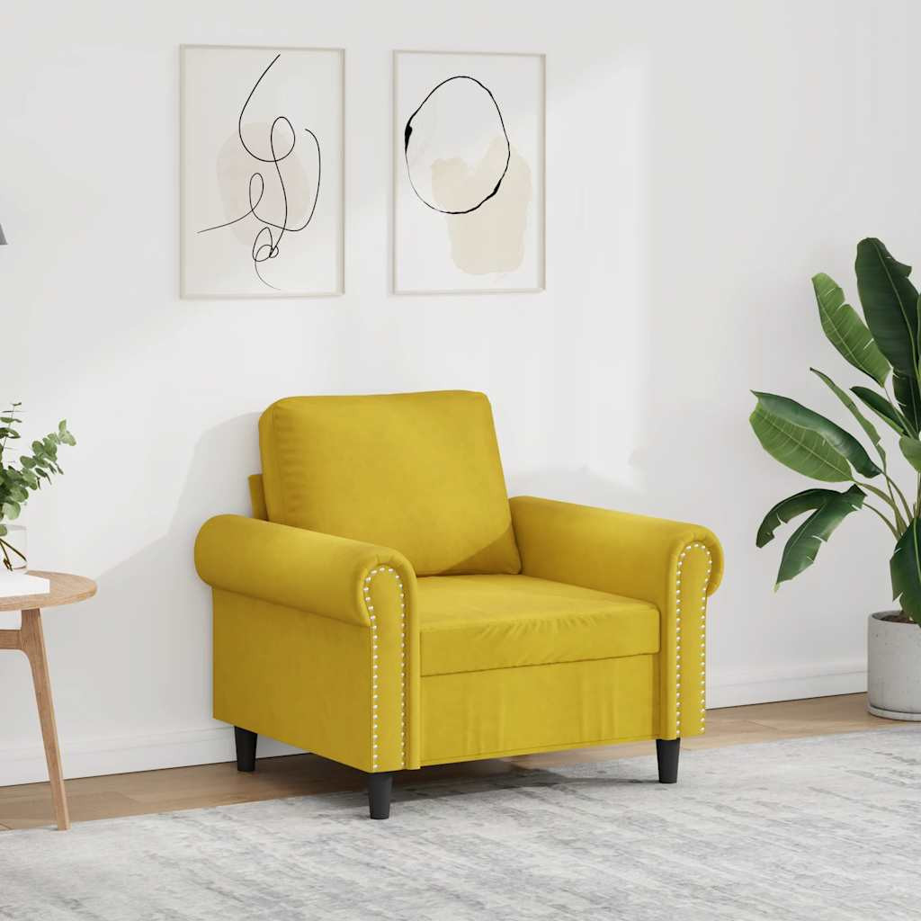 vidaXL Sessel Gelb 60 cm Samt