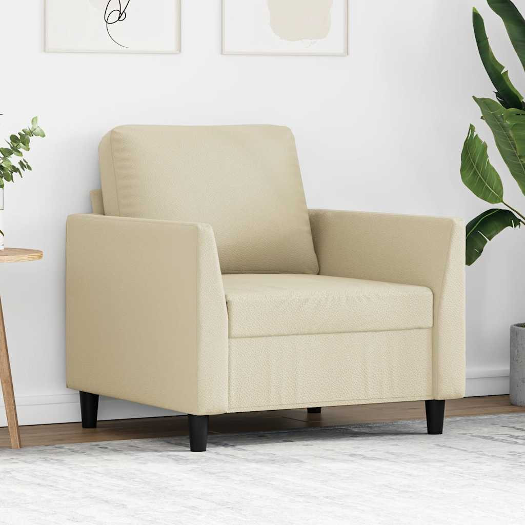 vidaXL Sessel Creme 60 cm Samt