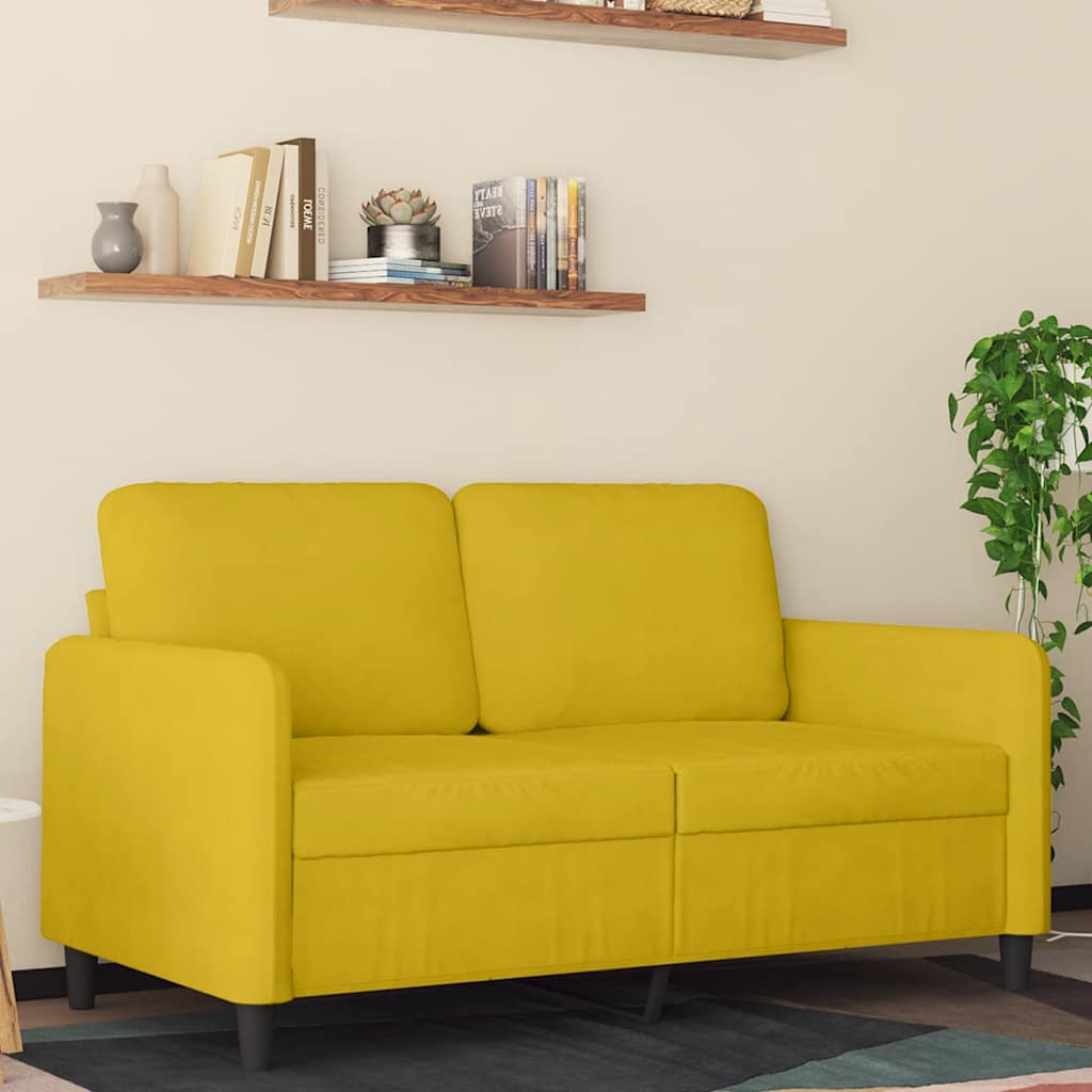 vidaXL 2-Sitzer-Sofa Gelb 120 cm Samt