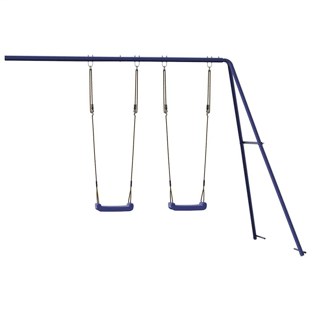 vidaXL Kinderschaukeln 2 Stk. Blau 265x185x188 cm Polypropylen