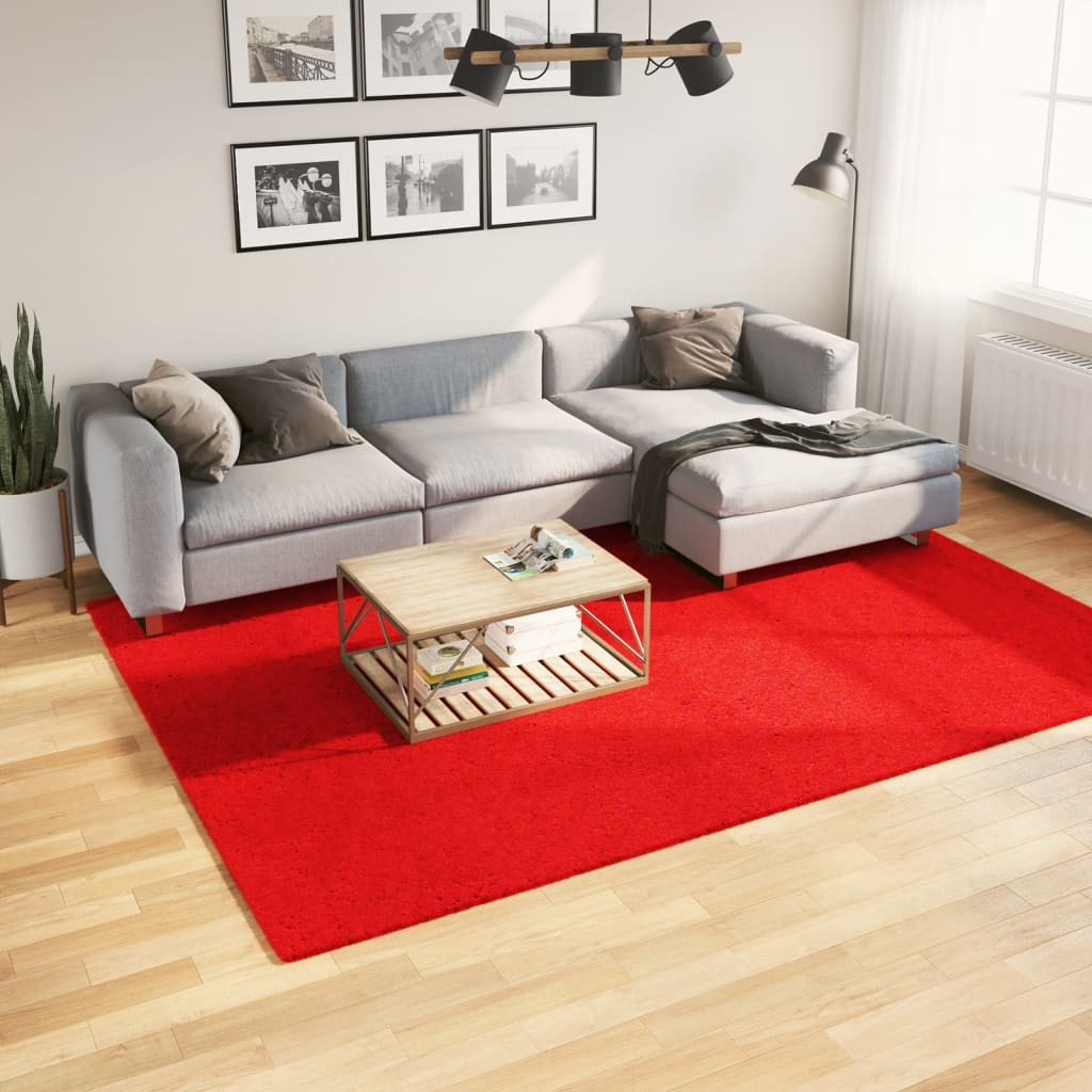 vidaXL Teppich HUARTE Kurzflor Weich und Waschbar Rot 200x280 cm