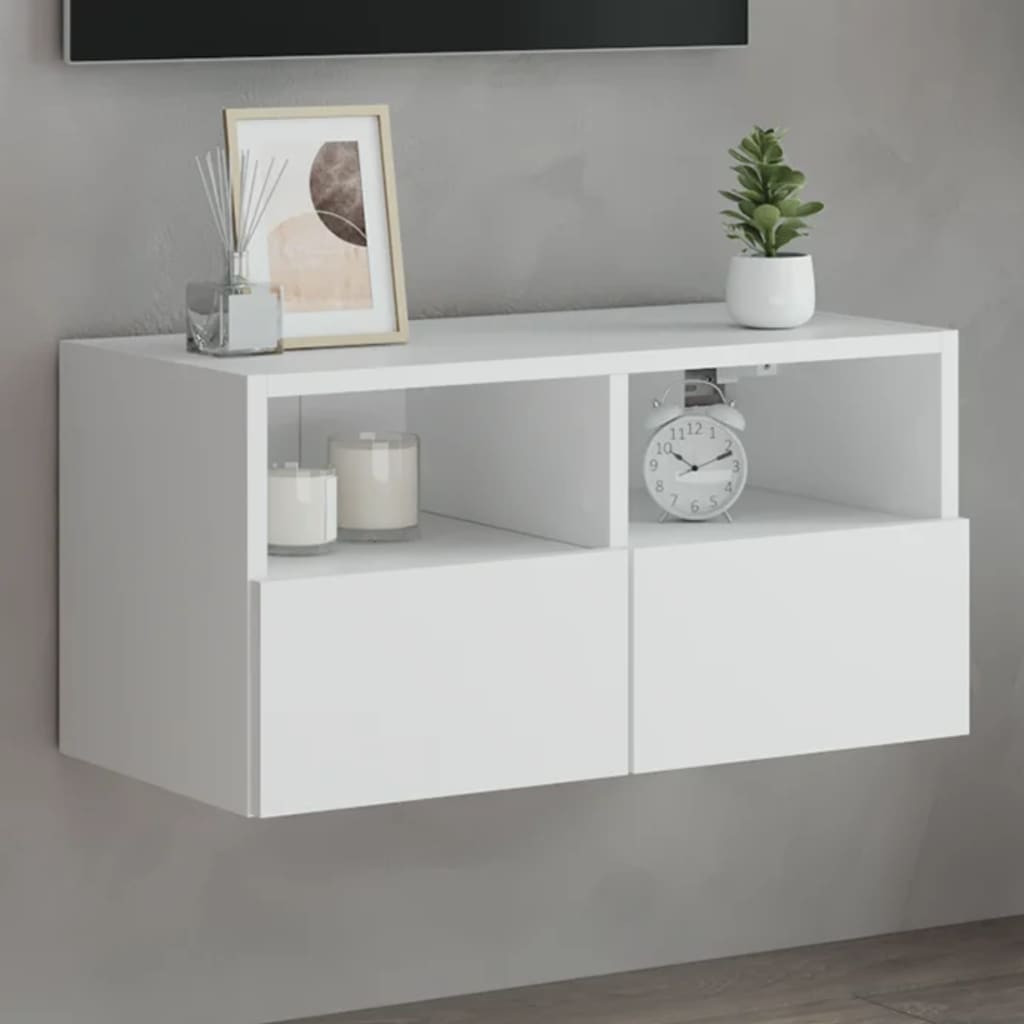 vidaXL TV-Wandschrank Weiß 60x30x30 cm Holzwerkstoff