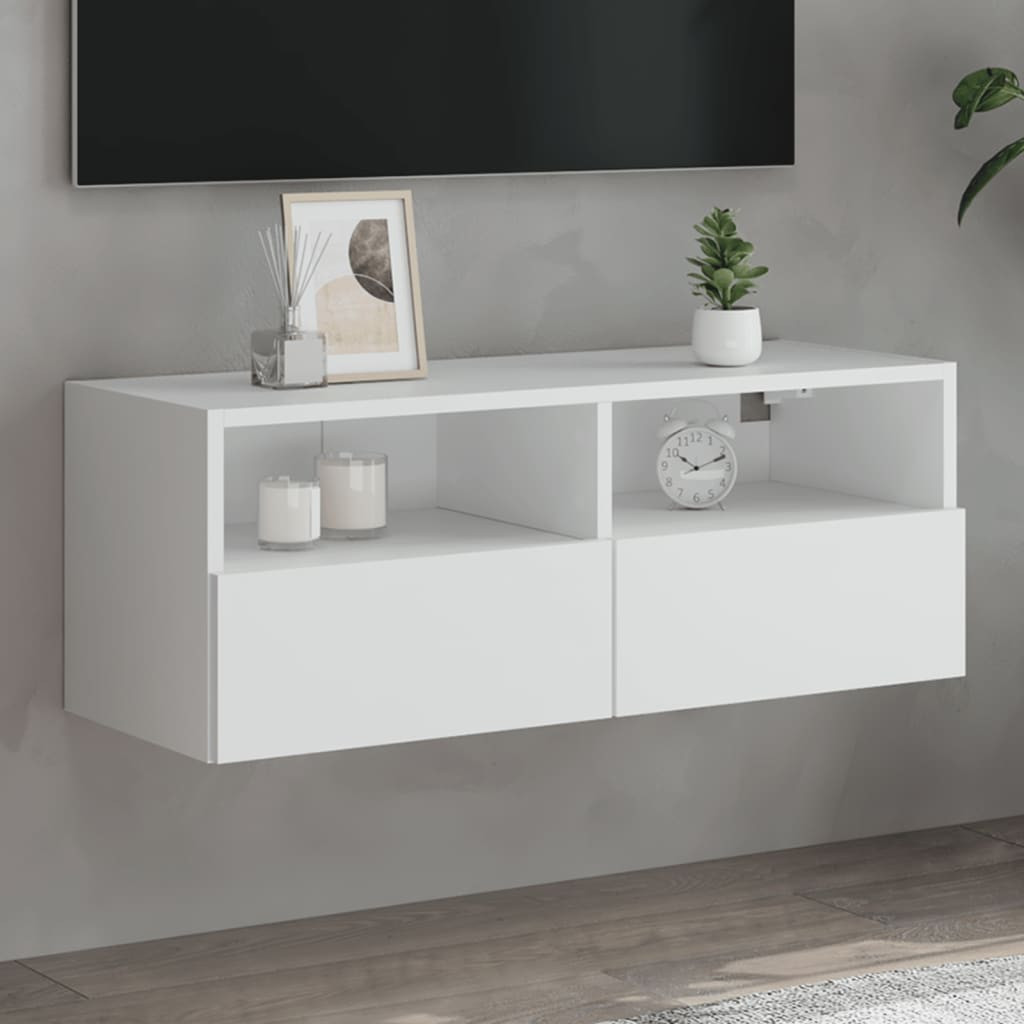vidaXL TV-Wandschrank Weiß 80x30x30 cm Holzwerkstoff