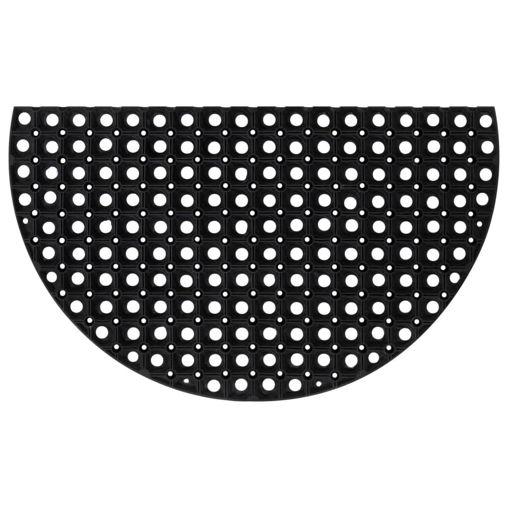vidaXL Fußmatte Halbrund 45x75 cm Gummi