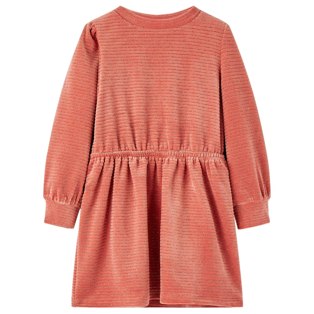 Kinderkleid mit Langen Ärmeln Mittelrosa 128