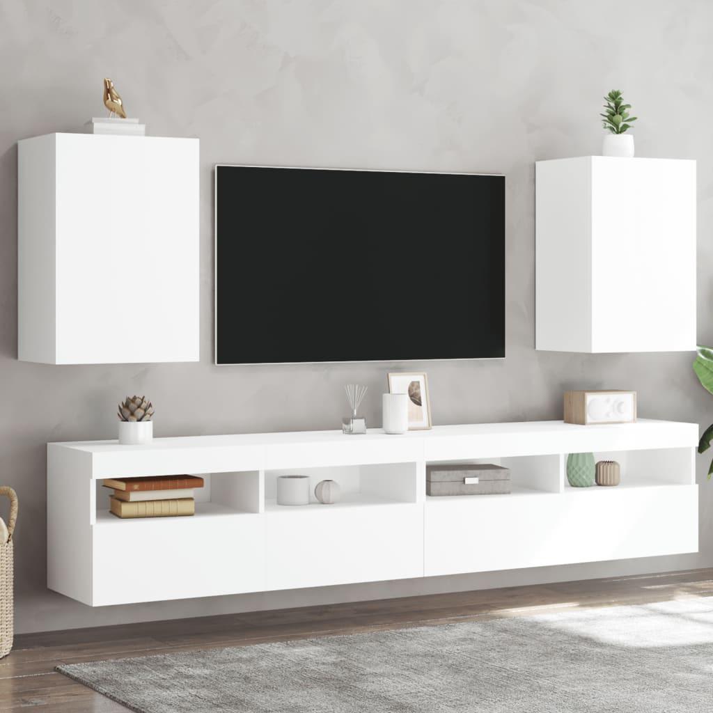 vidaXL TV-Wandschränke 2 Stk. Weiß 40,5x30x60 cm Holzwerkstoff