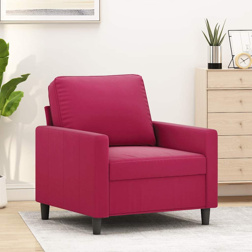 vidaXL Sessel Weinrot 60 cm Samt