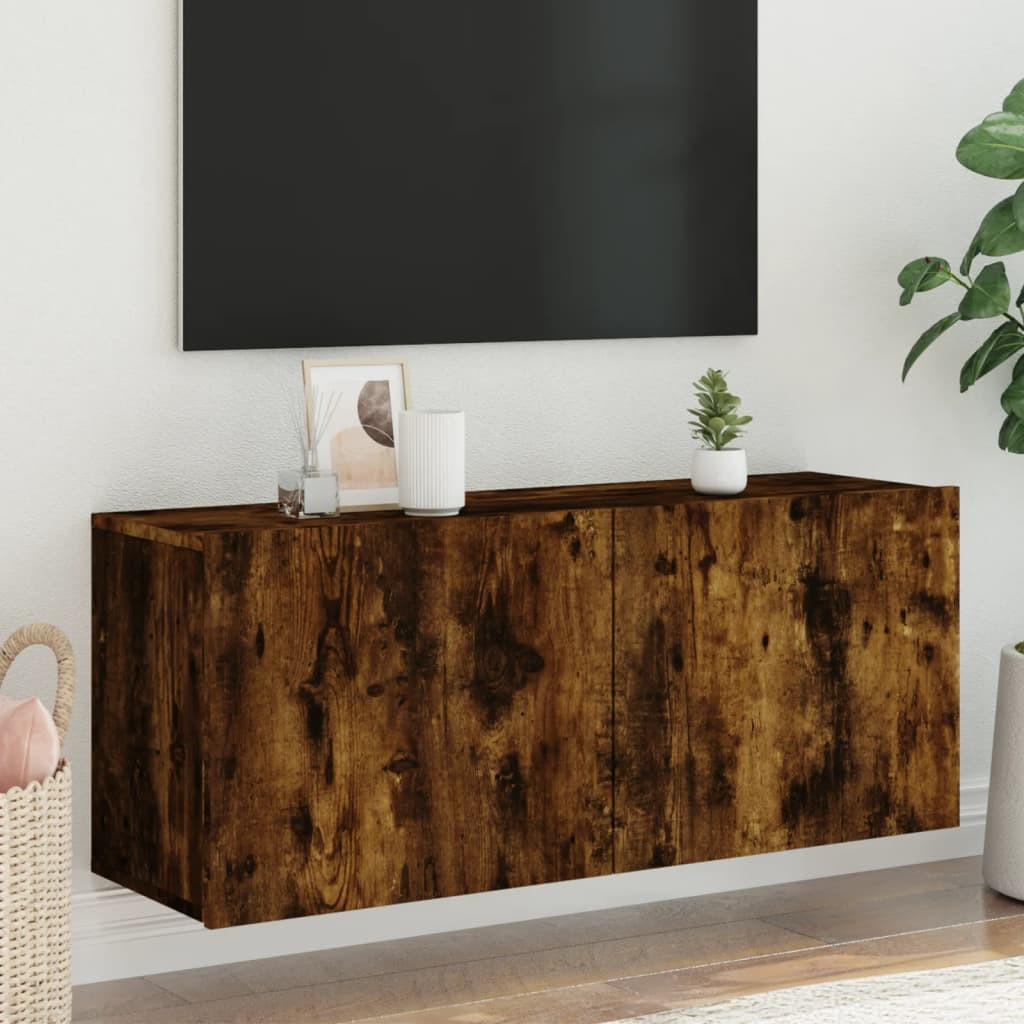 vidaXL TV-Wandschrank Räuchereiche 100x30x41 cm