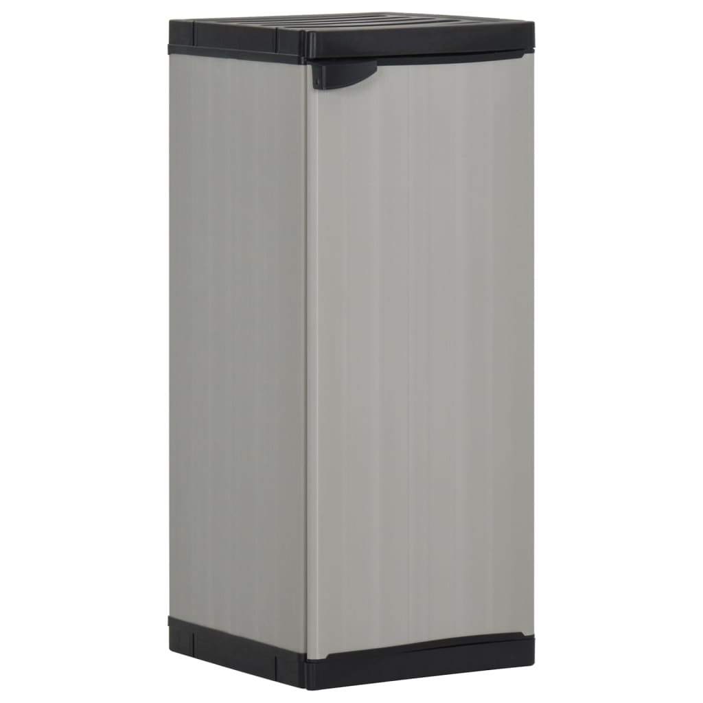vidaXL Garten-Lagerschrank mit 1 Boden Grau und Schwarz 35x40x85 cm