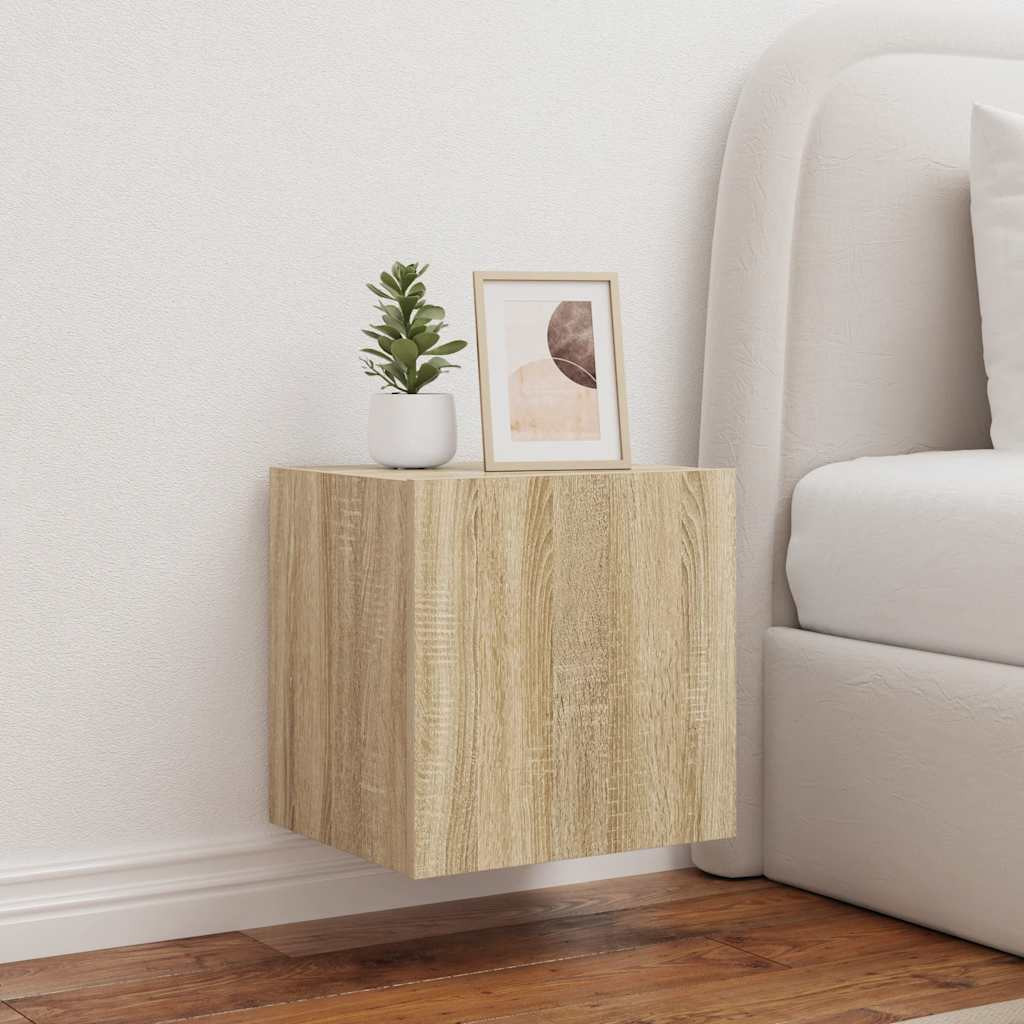 vidaXL TV-Wandschränke mit LED-Leuchten 2 Stk. Sonoma-Eiche