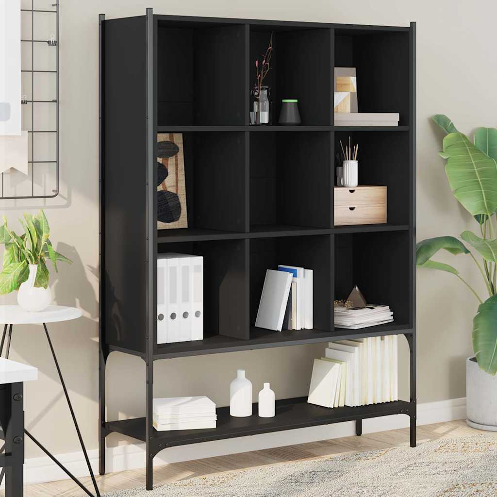 vidaXL Bücherregal Schwarz 102x30x141,5 cm Holzwerkstoff