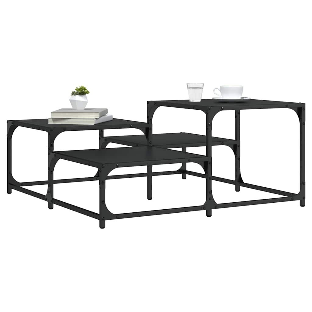 vidaXL Couchtisch Schwarz 87,5x87,5x40 cm Holzwerkstoff