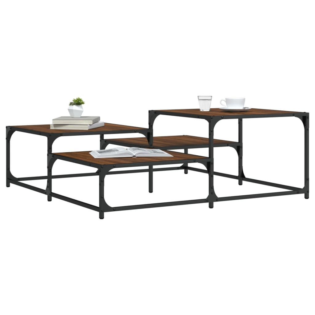vidaXL Couchtisch Braun Eichen-Optik 107x107x40 cm Holzwerkstoff