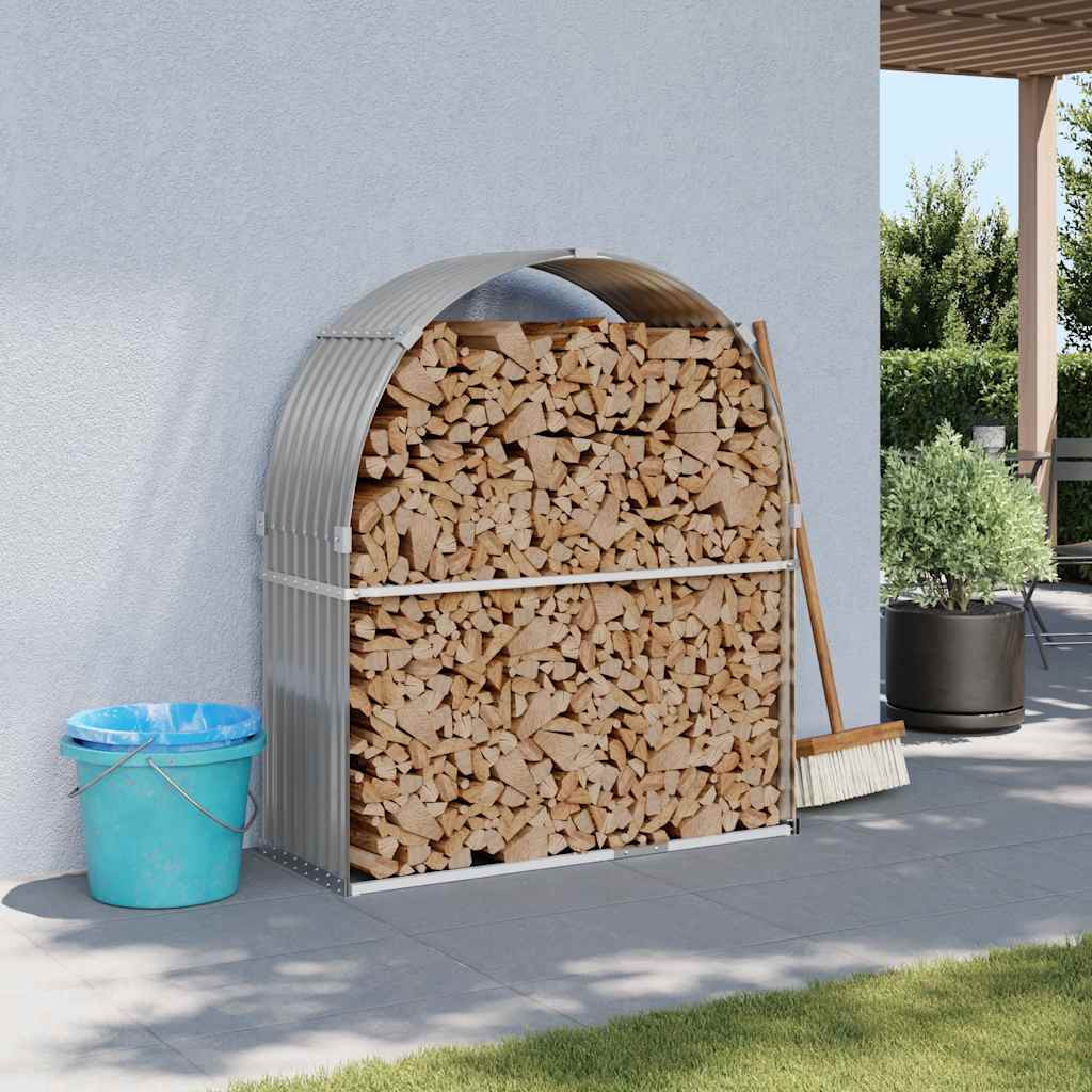 vidaXL Kaminholzunterstand Hellgrau 120x45x140 cm Verzinkter Stahl