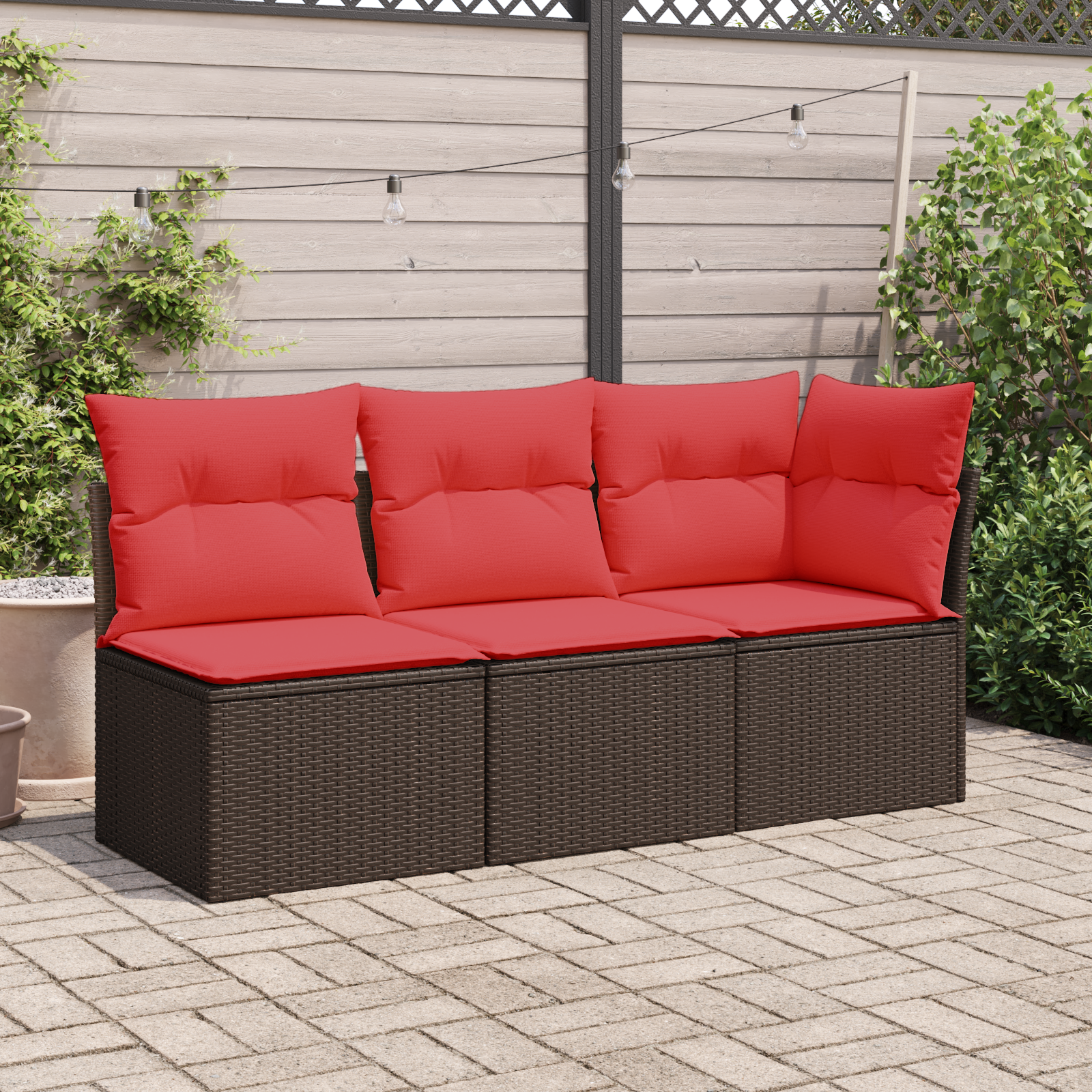 vidaXL | Garten-Sofa | mit Kissen Braun 62 x 62 x 69 cm Poly-Rattan