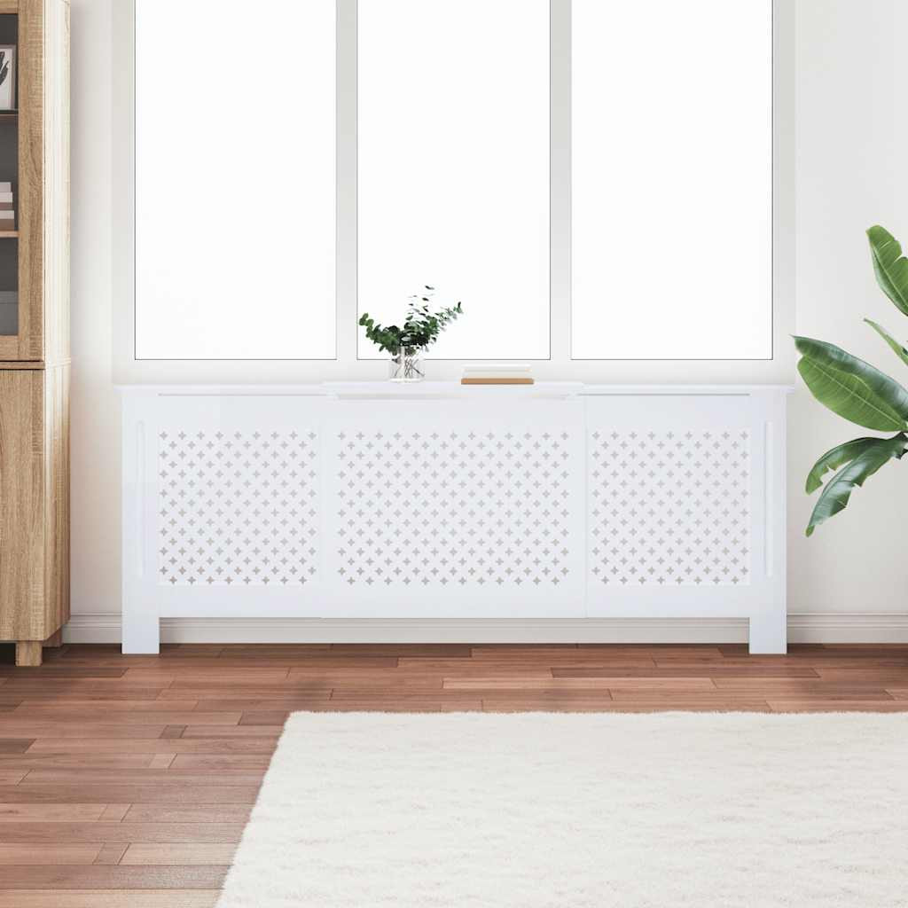 vidaXL MDF Heizkörperverkleidung Weiß 205 cm