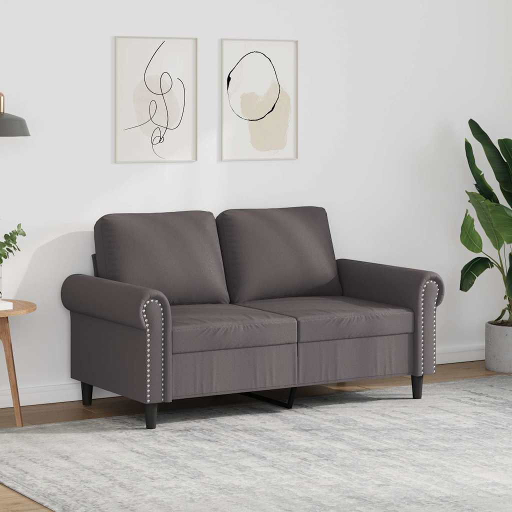 vidaXL 2-Sitzer-Sofa Grau 120 cm Kunstleder
