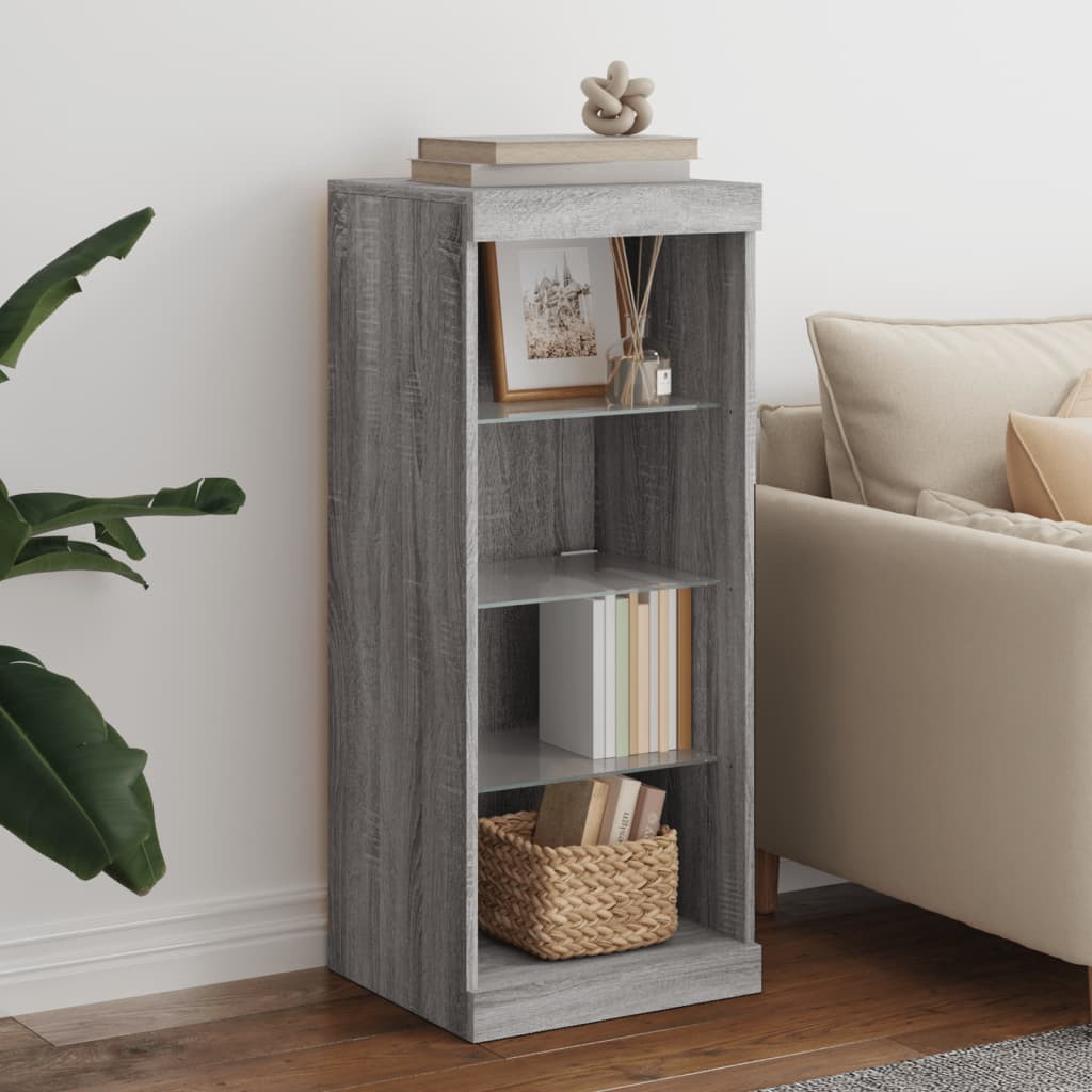 vidaXL Sideboard mit LED-Leuchten Grau Sonoma 41x37x100 cm