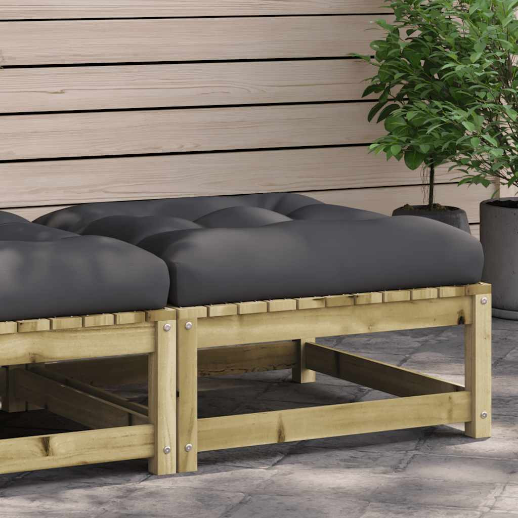 vidaXL Gartenhocker mit Kissen Kiefernholz Imprägniert