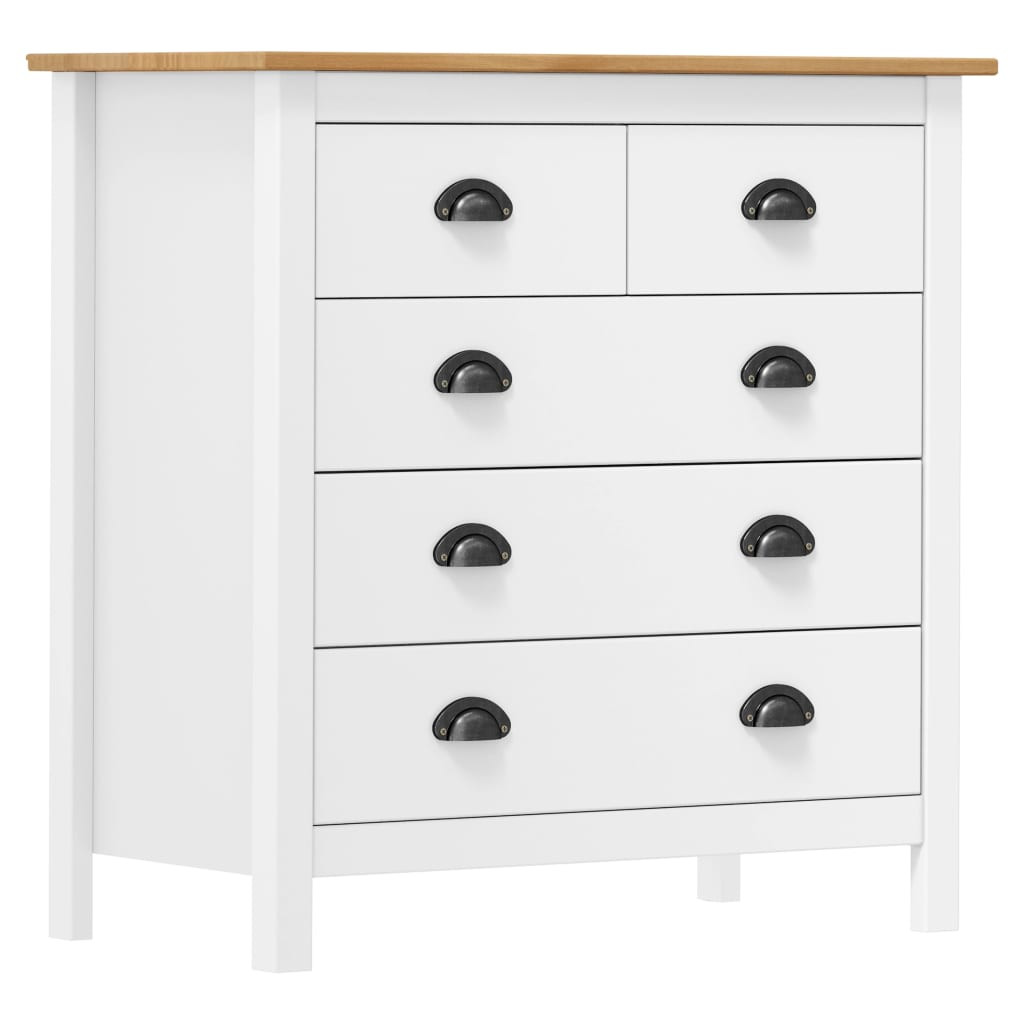 vidaXL Sideboard Hill Weiß 79x40x80 cm Massivholz Kiefer