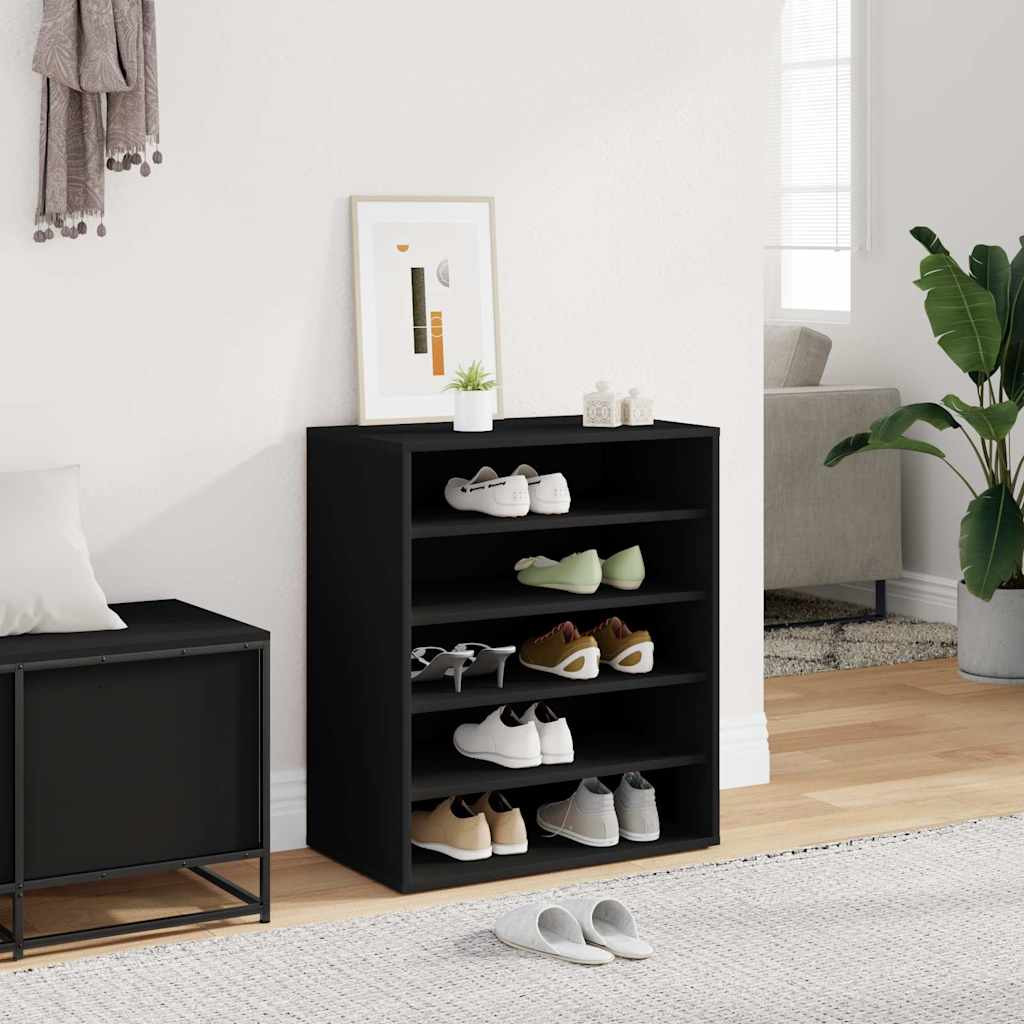 vidaXL Schuhschrank Schwarz 60x35x70 cm Holzwerkstoff