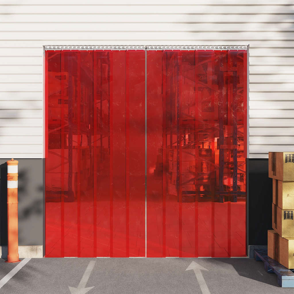 vidaXL Türvorhang Rot 300x2,6 mm 25 m PVC