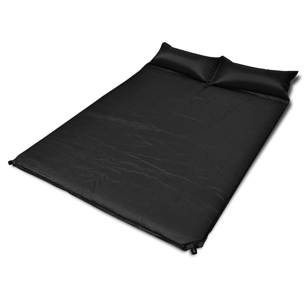 vidaXL Schlafmatte Selbstaufblasend 190x130x5 cm Schwarz (Doppel)
