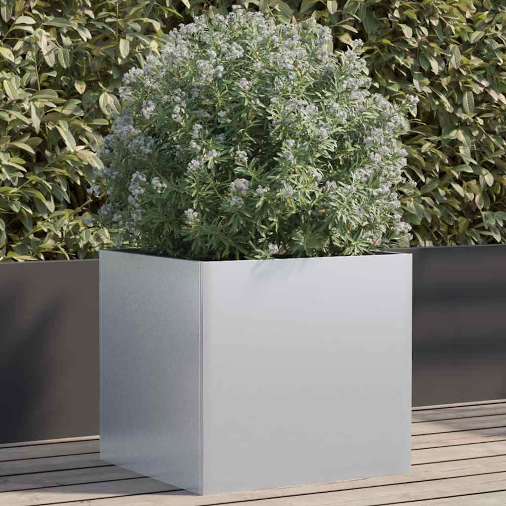 vidaXL Pflanzkübel Silbern 49x47x46 cm Verzinkter Stahl