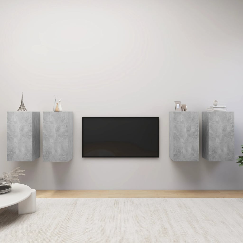 vidaXL TV-Schränke 4 Stk. Betongrau 30,5x30x60 cm Holzwerkstoff