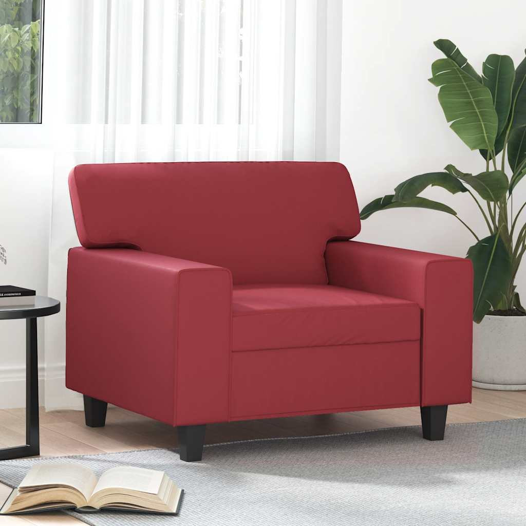 vidaXL Sessel Weinrot 60 cm Kunstleder